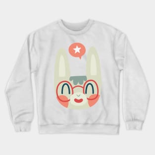 Cute Green Bunny Wearing Glasses Crewneck Sweatshirt